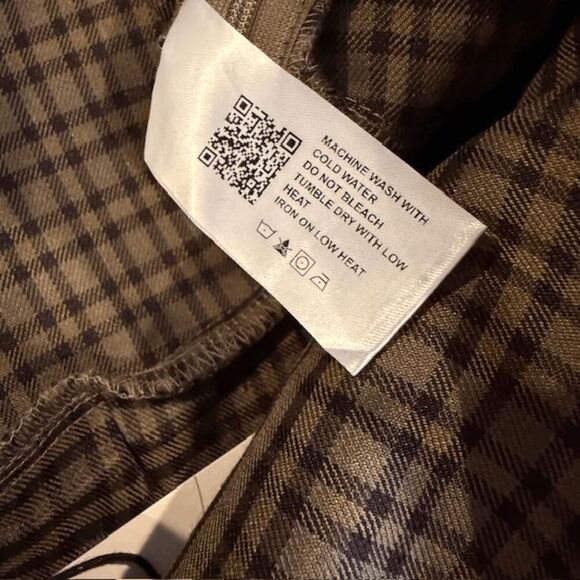 NWT Cider Pleated Buckle Skirt Brown Check Plaid Belt Size Medium - Picture 7 of 10